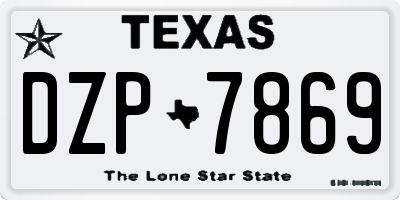 TX license plate DZP7869