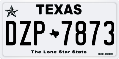 TX license plate DZP7873