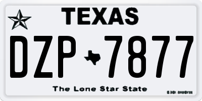 TX license plate DZP7877
