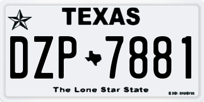 TX license plate DZP7881