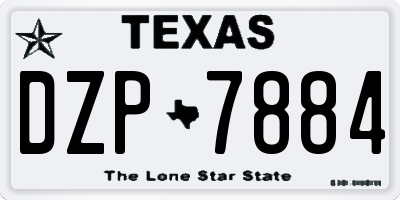 TX license plate DZP7884