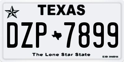 TX license plate DZP7899