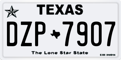 TX license plate DZP7907