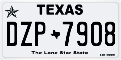 TX license plate DZP7908