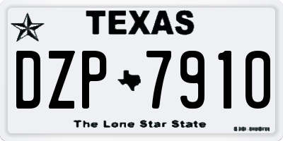 TX license plate DZP7910