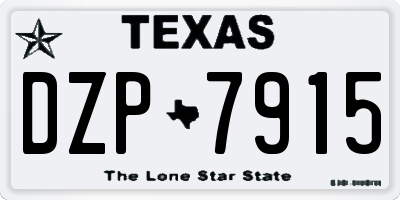 TX license plate DZP7915