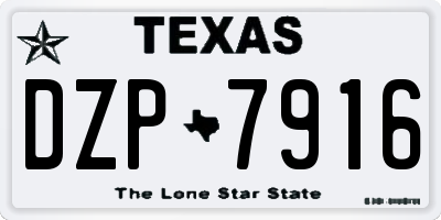 TX license plate DZP7916