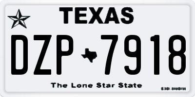 TX license plate DZP7918
