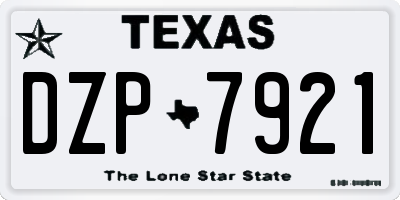 TX license plate DZP7921