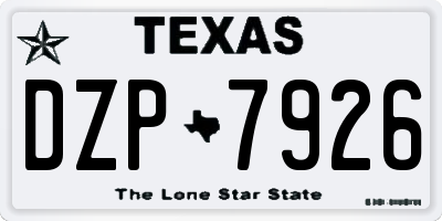 TX license plate DZP7926