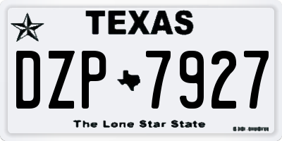 TX license plate DZP7927