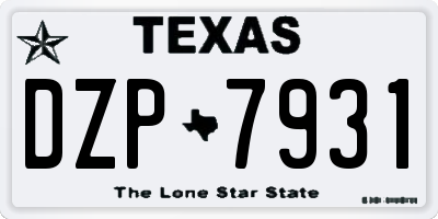 TX license plate DZP7931