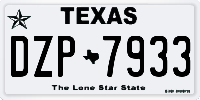 TX license plate DZP7933