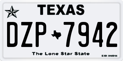 TX license plate DZP7942