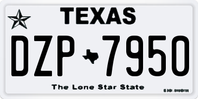 TX license plate DZP7950