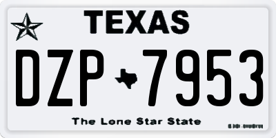 TX license plate DZP7953