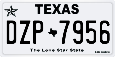 TX license plate DZP7956