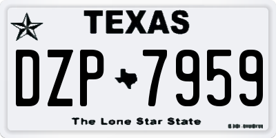 TX license plate DZP7959