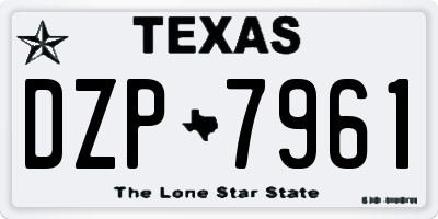 TX license plate DZP7961