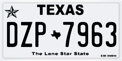 TX license plate DZP7963