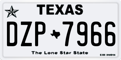 TX license plate DZP7966
