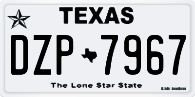 TX license plate DZP7967
