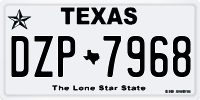 TX license plate DZP7968