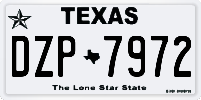 TX license plate DZP7972