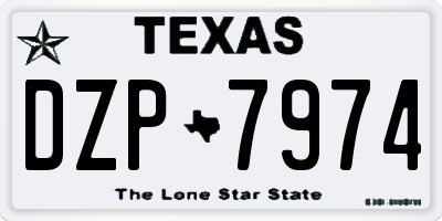 TX license plate DZP7974