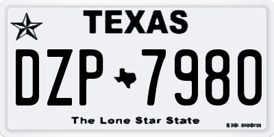 TX license plate DZP7980