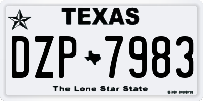 TX license plate DZP7983