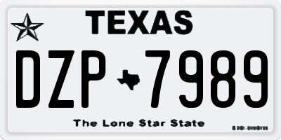 TX license plate DZP7989