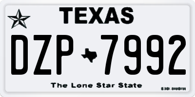 TX license plate DZP7992