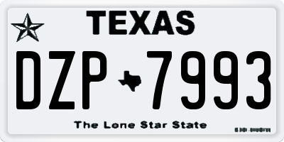 TX license plate DZP7993