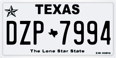 TX license plate DZP7994