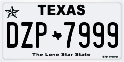 TX license plate DZP7999
