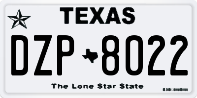 TX license plate DZP8022