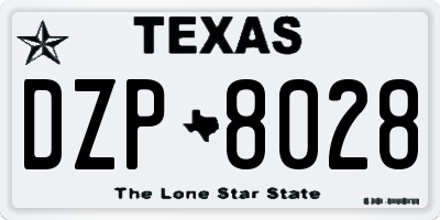 TX license plate DZP8028