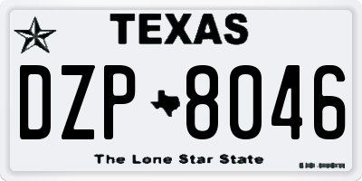 TX license plate DZP8046