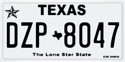 TX license plate DZP8047