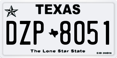 TX license plate DZP8051