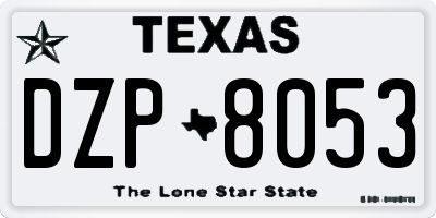 TX license plate DZP8053