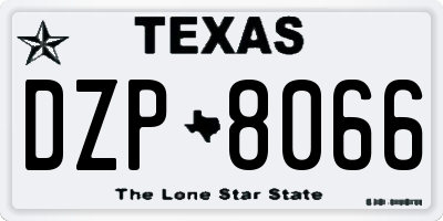TX license plate DZP8066