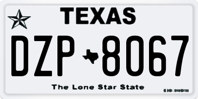 TX license plate DZP8067