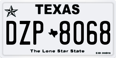 TX license plate DZP8068