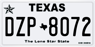 TX license plate DZP8072