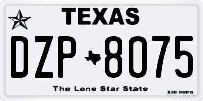 TX license plate DZP8075