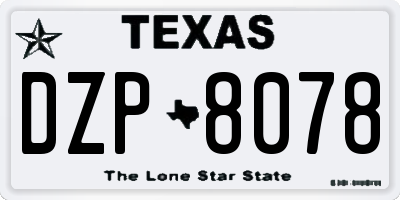 TX license plate DZP8078