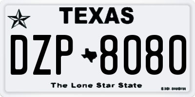 TX license plate DZP8080