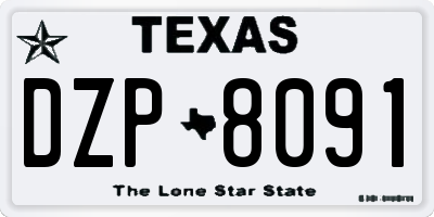 TX license plate DZP8091